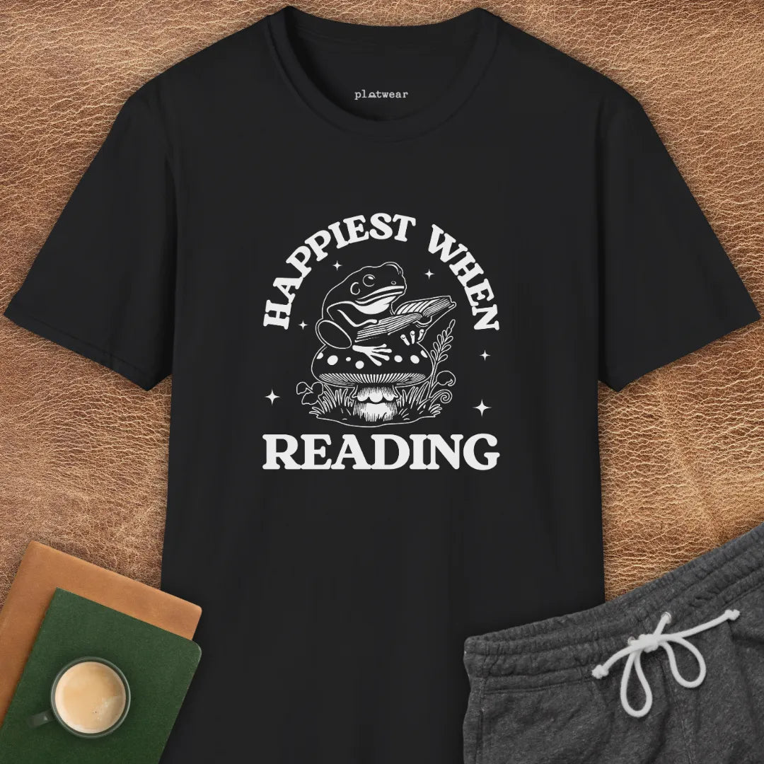 HAPPIEST WHEN READING T-SHIRT