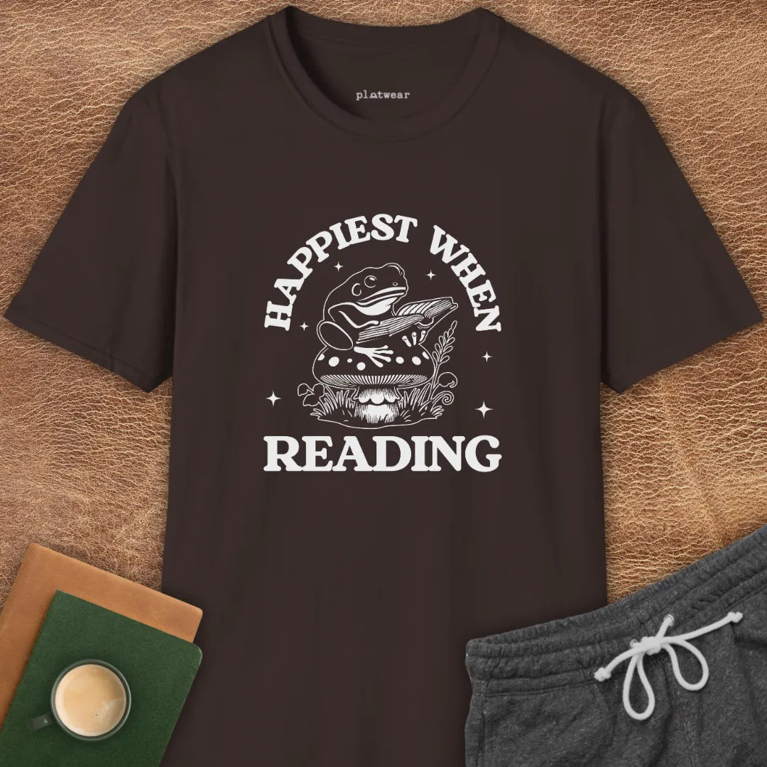 HAPPIEST WHEN READING T-SHIRT