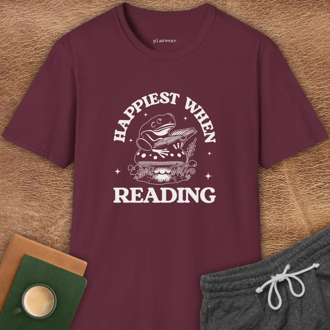 HAPPIEST WHEN READING T-SHIRT