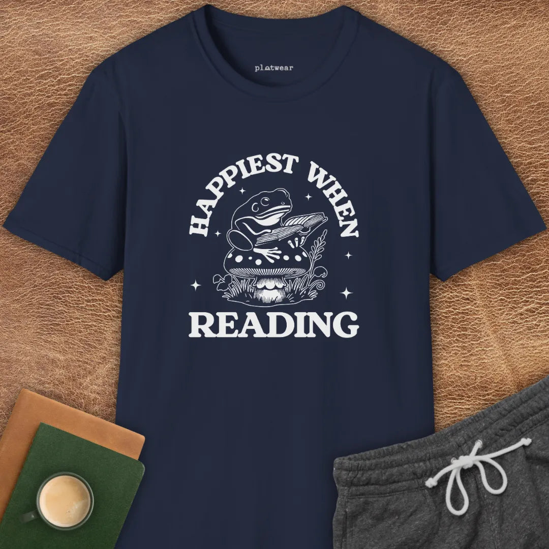 HAPPIEST WHEN READING T-SHIRT