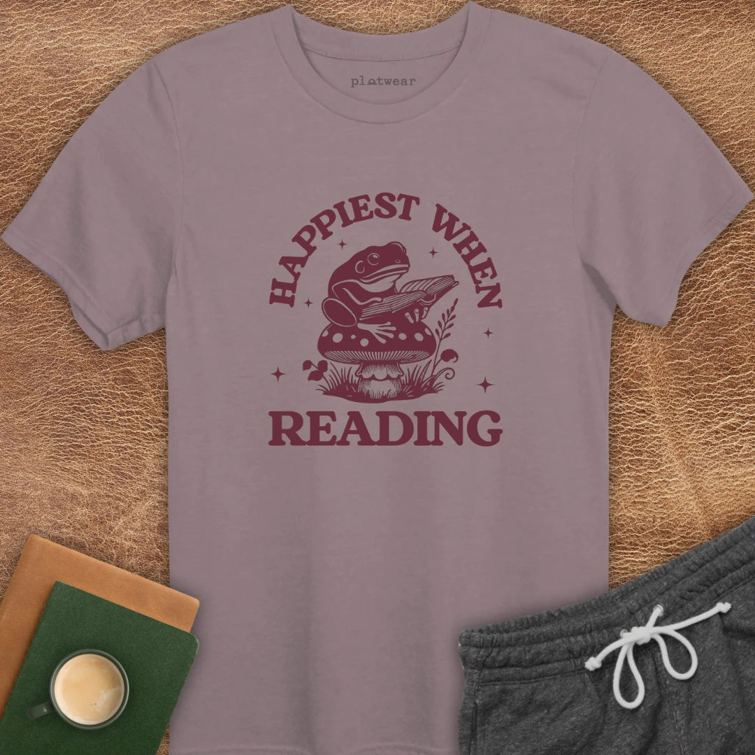 HAPPIEST WHEN READING T-SHIRT