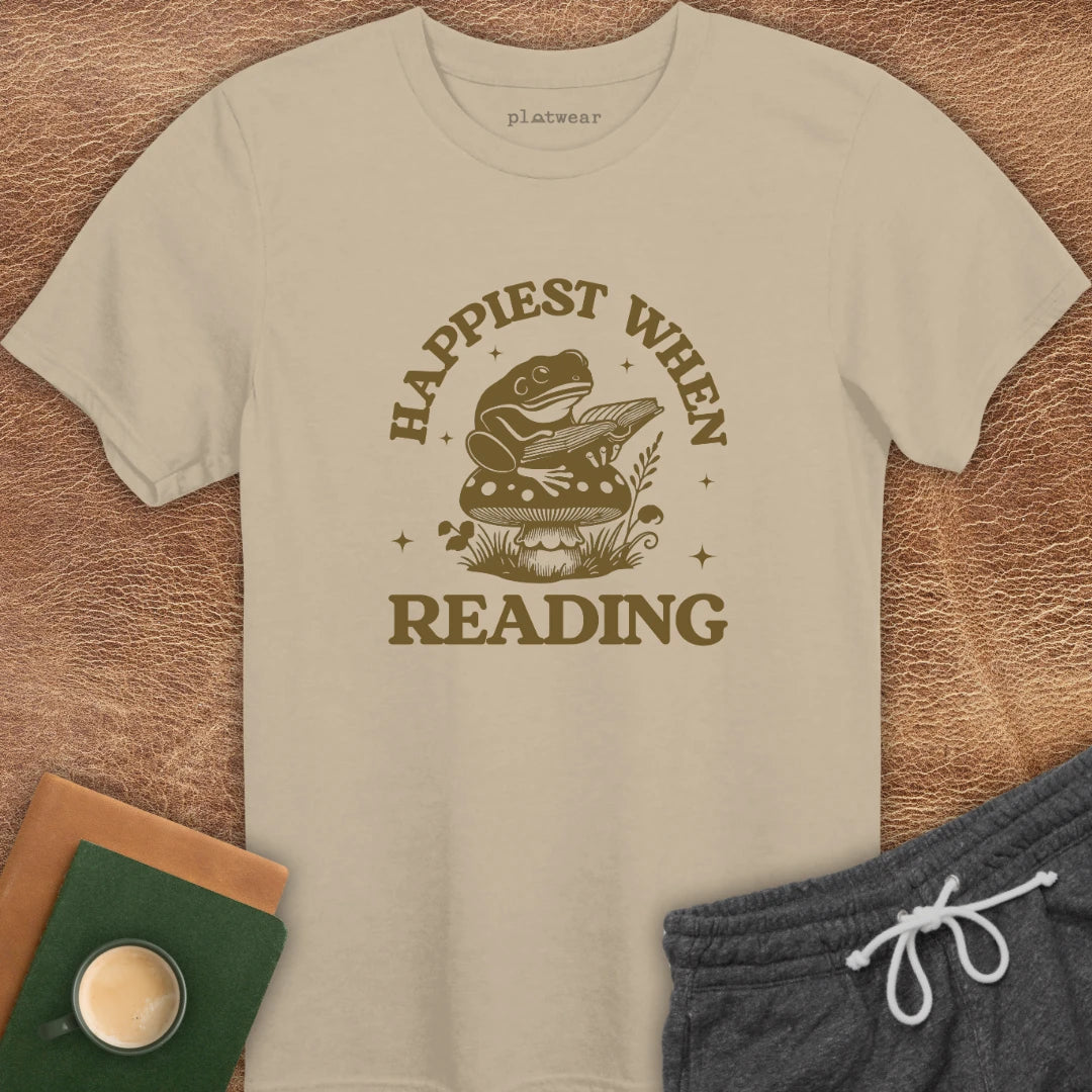 HAPPIEST WHEN READING T-SHIRT