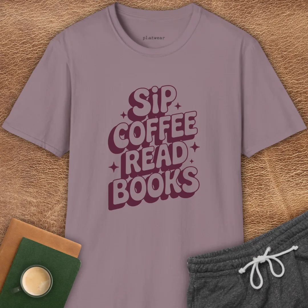 SIP COFFEE READ BOOKS T-SHIRT