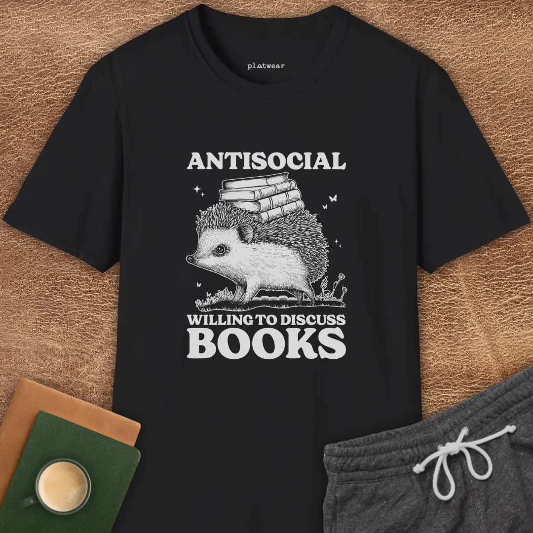 WILLING TO DISCUSS BOOKS T-SHIRT
