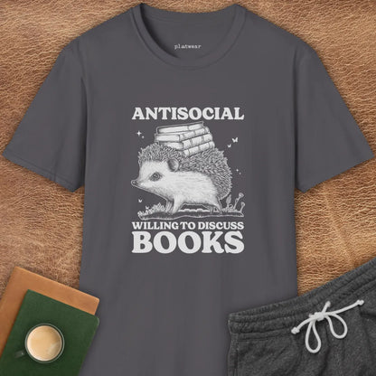 WILLING TO DISCUSS BOOKS T-SHIRT