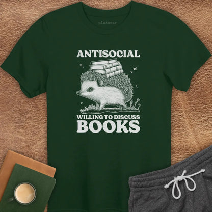 WILLING TO DISCUSS BOOKS T-SHIRT