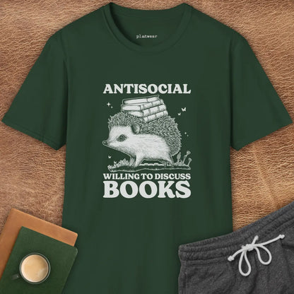 WILLING TO DISCUSS BOOKS T-SHIRT