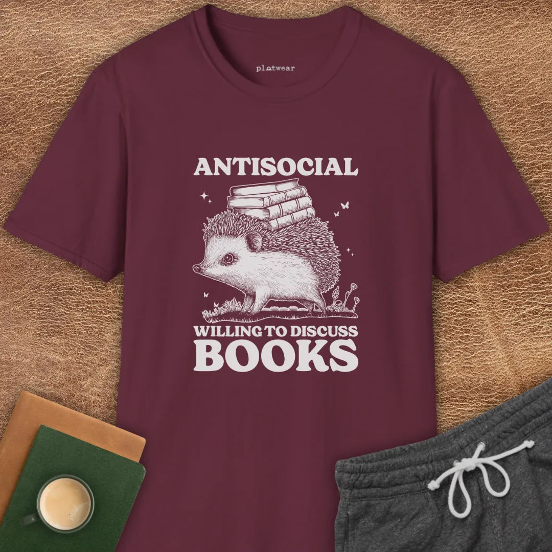 WILLING TO DISCUSS BOOKS T-SHIRT