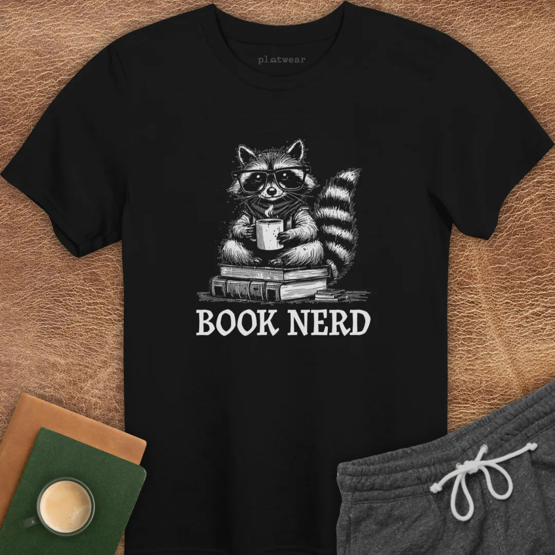 BOOK NERD RACCOON T-SHIRT