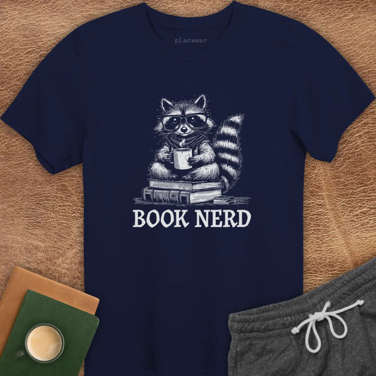 BOOK NERD RACCOON T-SHIRT