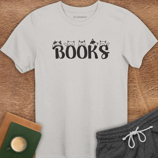 BOOKS CATS T-SHIRT