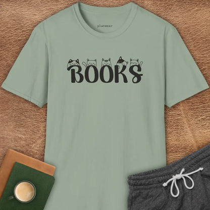 BOOKS CATS T-SHIRT