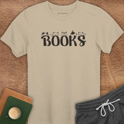 BOOKS CATS T-SHIRT