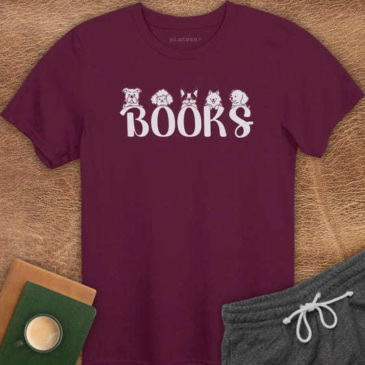 BOOKS DOGS T-SHIRT