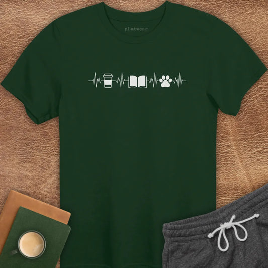 COFFEE, BOOKS & DOGS T-SHIRT