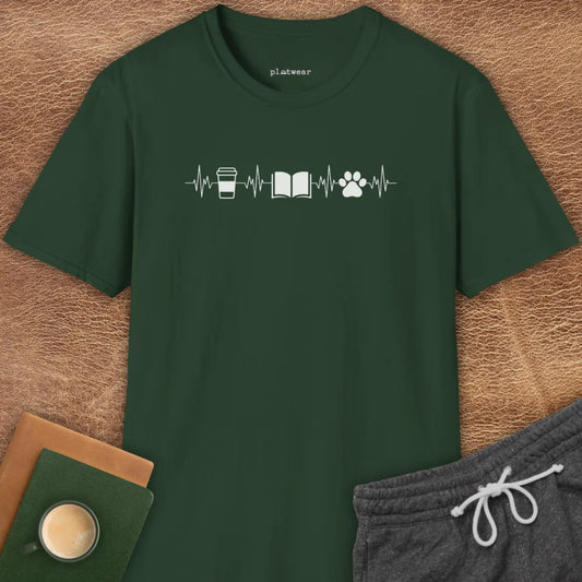 COFFEE, BOOKS & DOGS T-SHIRT