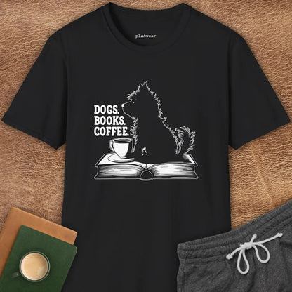 DOGS. BOOKS. COFFEE T-SHIRT