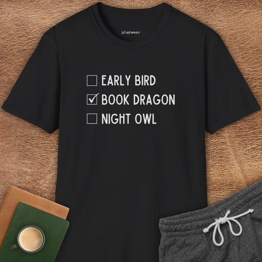 EARLY BIRD. BOOK DRAGON T-SHIRT