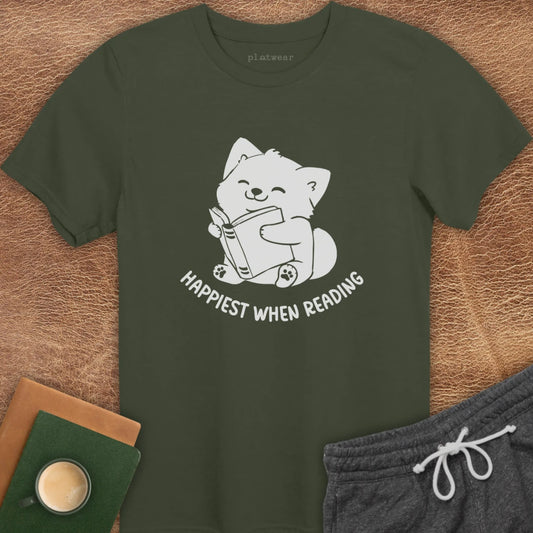 HAPPIEST WHEN READING T-SHIRT