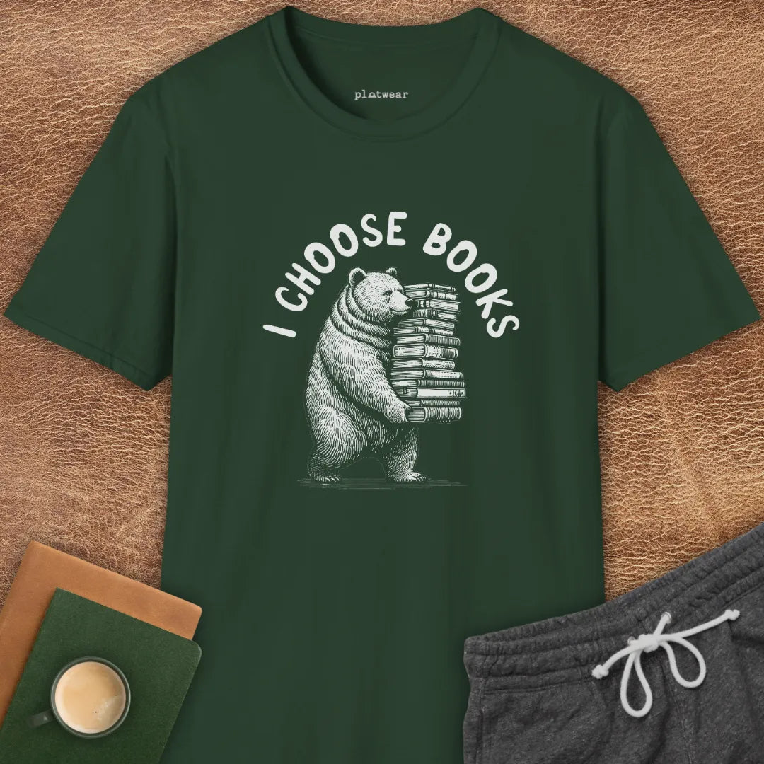I CHOOSE BOOKS T-SHIRT