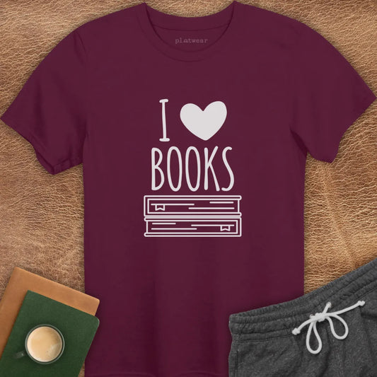 I LOVE BOOKS T-SHIRT