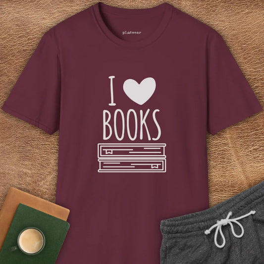 I LOVE BOOKS T-SHIRT