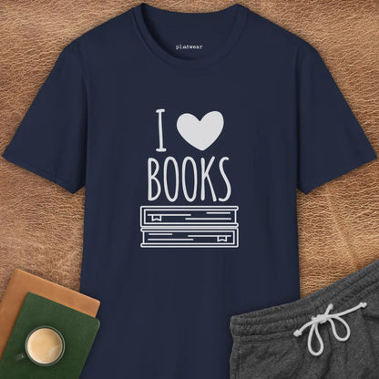 I LOVE BOOKS T-SHIRT