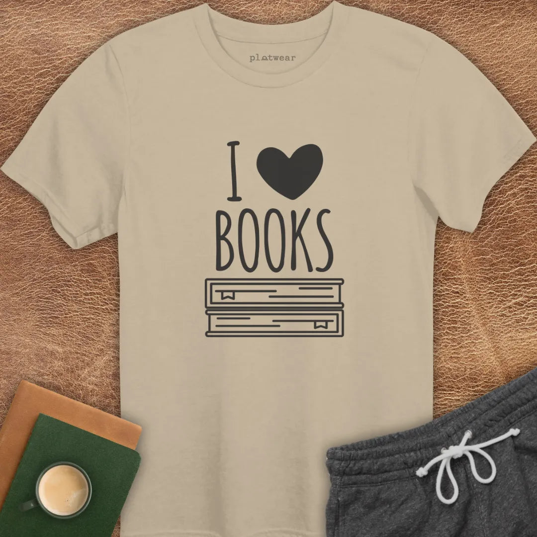 I LOVE BOOKS T-SHIRT