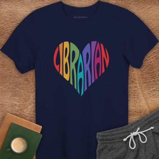 LIBRARIAN HEART T-SHIRT