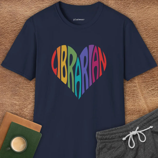LIBRARIAN HEART T-SHIRT