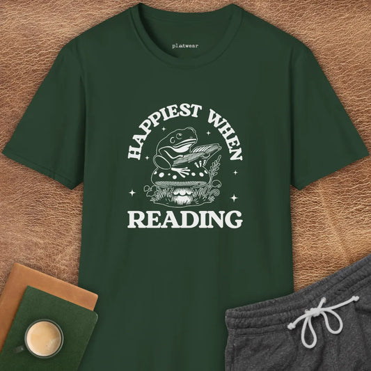 HAPPIEST WHEN READING T-SHIRT