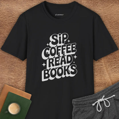 SIP COFFEE READ BOOKS T-SHIRT