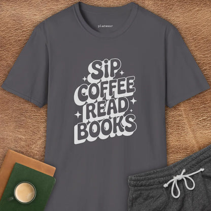 SIP COFFEE READ BOOKS T-SHIRT