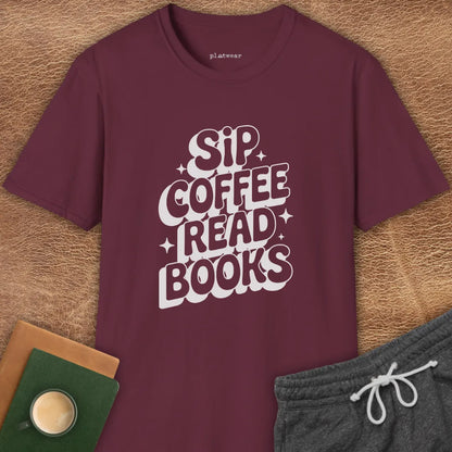 SIP COFFEE READ BOOKS T-SHIRT
