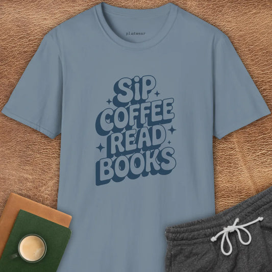 SIP COFFEE READ BOOKS T-SHIRT